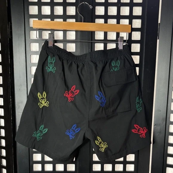 🐰 Psycho Bunny Ligon Embroidered Swim Trunks XS Men's Logo Pattern 🐰 - Picture 7 of 12